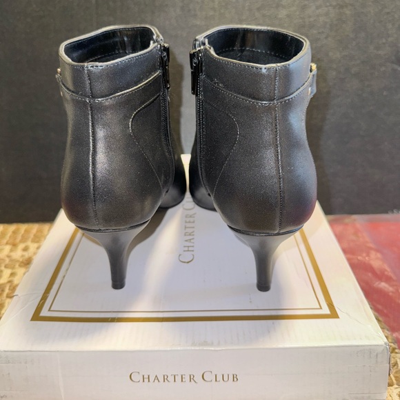 Charter Club Sleek Black Ankle Booties - Picture 4 of 7